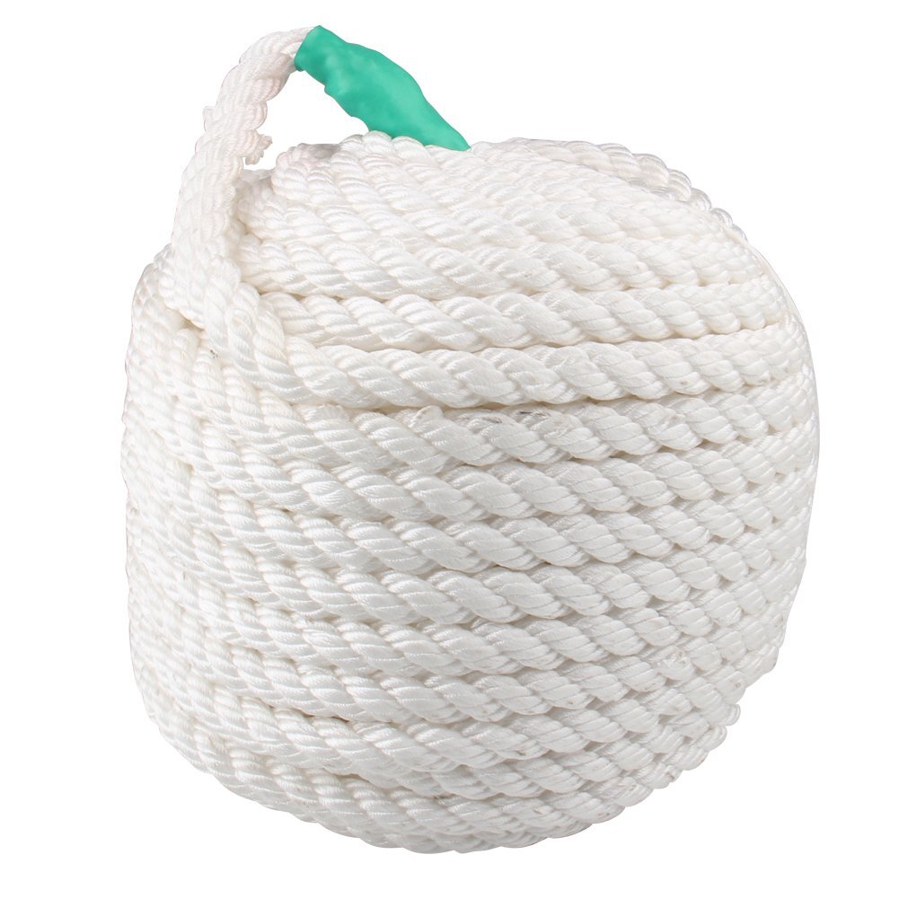 1/2″ 200FT Twisted Three Strand Nylon Anchor Rope Braided Boat Line w/ Thimble