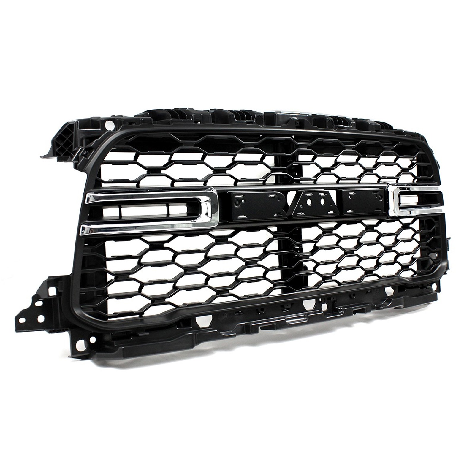 For Ram 2500 3500 2019-2024 Front Bumper Grille Grill Matte Black W/Chrome Trim