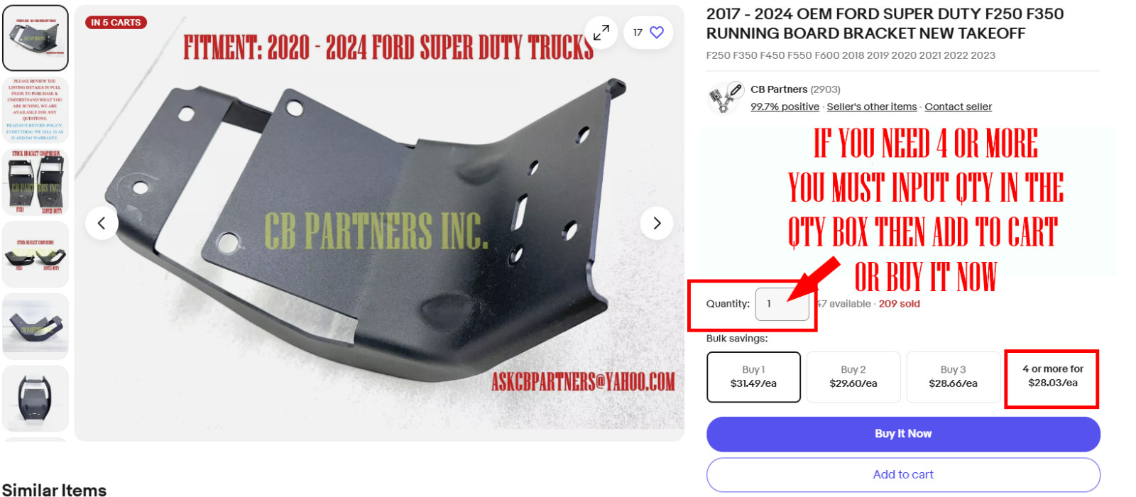 2017 – 2024 OEM FORD SUPER DUTY RUNNING BOARD BRACKET NEW TAKEOFF LC3Z-16A506-AA