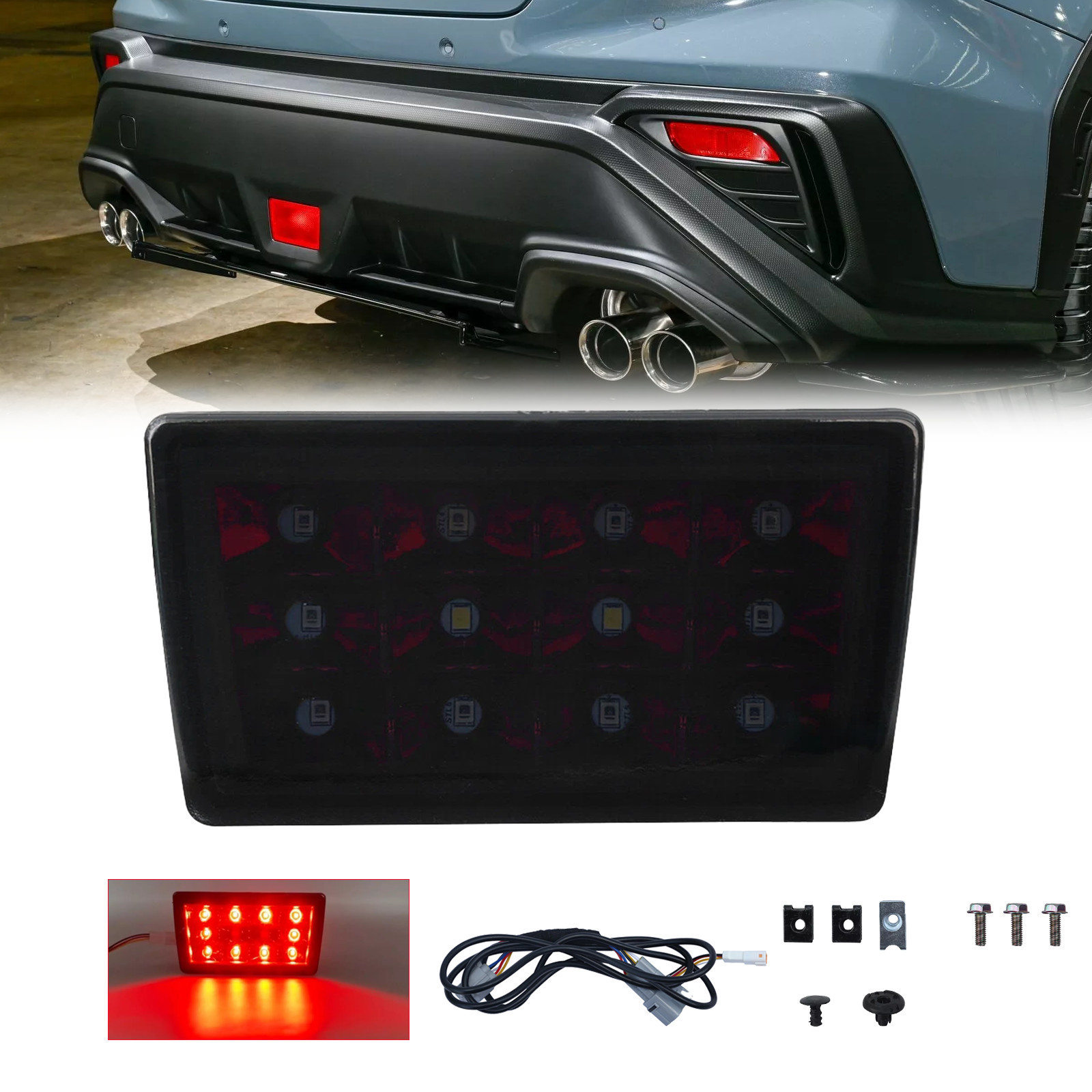 1PC Red LED Tail Brake Light Fit For 2022 22 23 24 2023 Subaru WRX Rear Fog Lamp