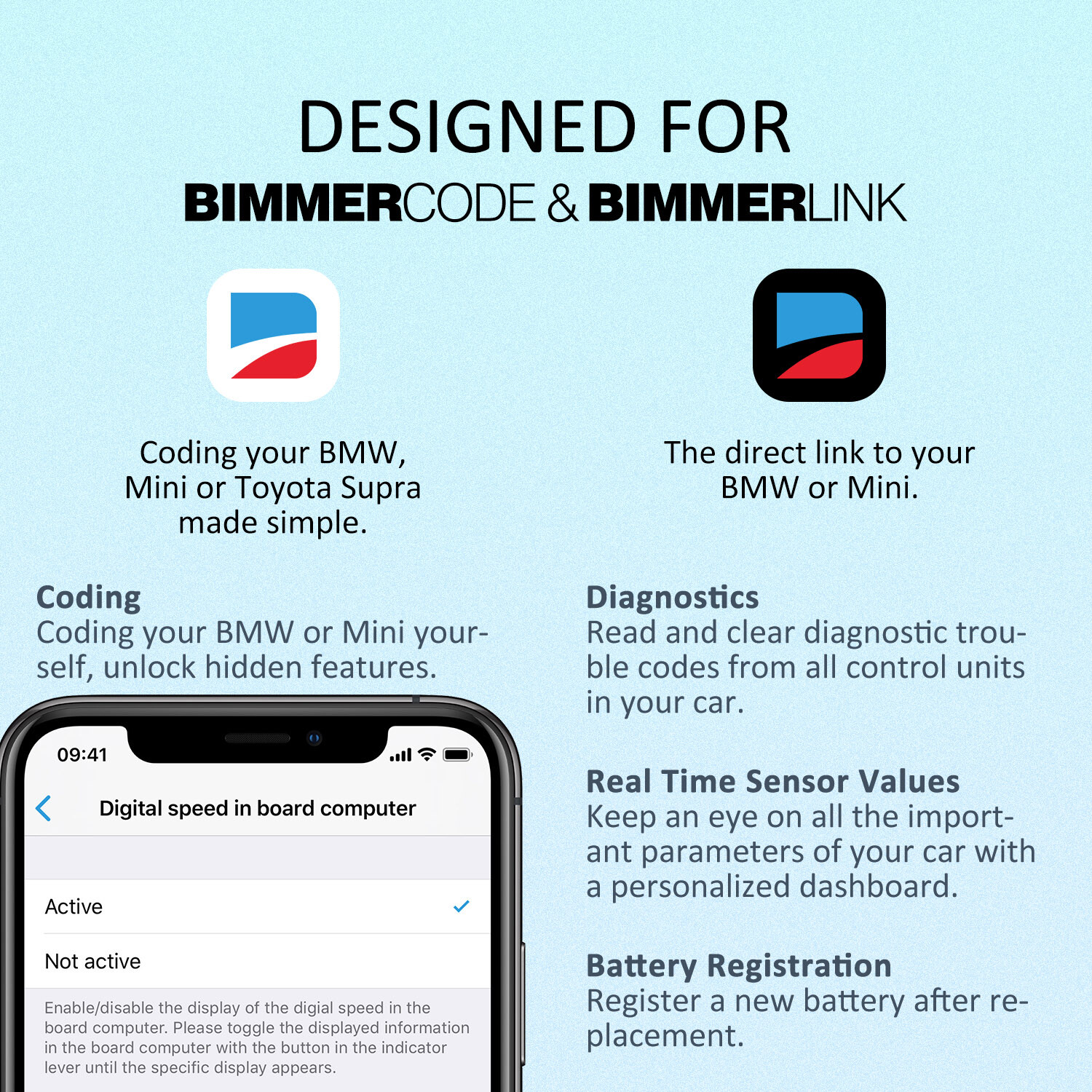 Vgate vLinker BM+ BT 4.0 OBD2 Diagnostic Scanner Tool BIMMERCODE For IOS Android