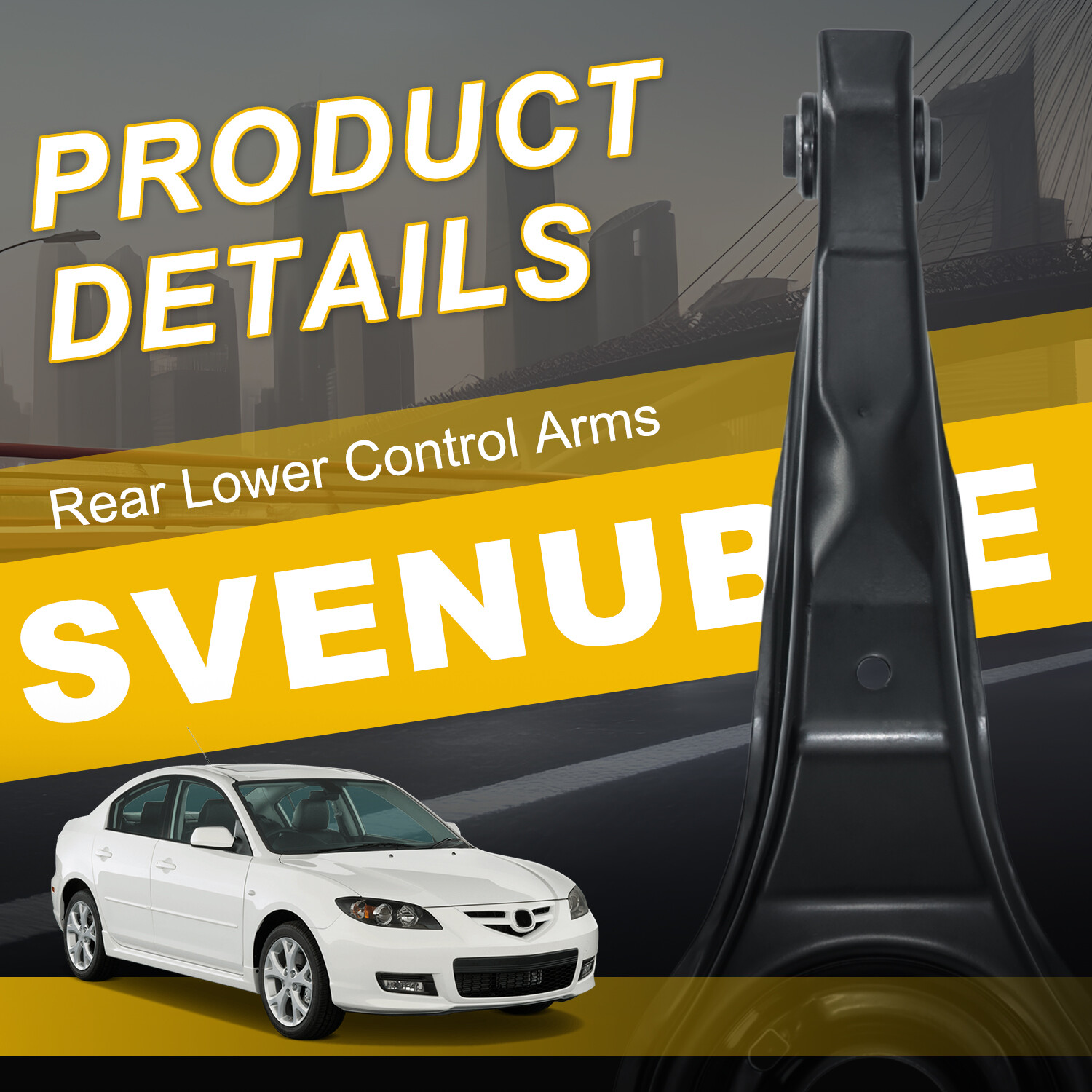 6Pcs Rear Upper Lower Control Arm Suspension Kit Set for 2004 – 2009 Mazda 3