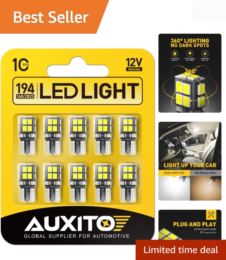 Long-Lasting 50,000 Hours 194 LED Bulbs – White Light for Diverse Applications