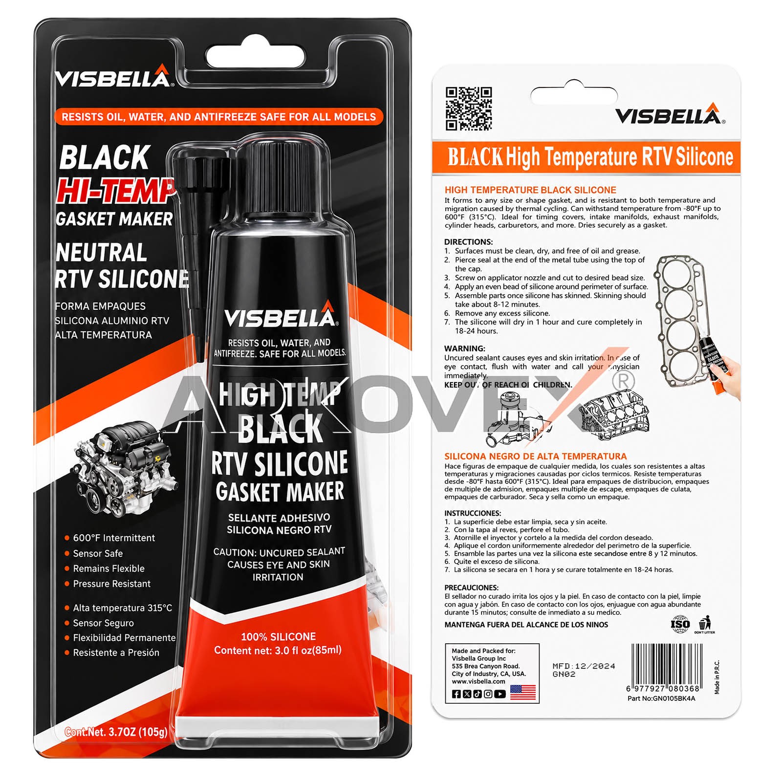 2pcs black High Temperature RTV Silicone Gasket Maker Anti-Freeze Oil Resistant/