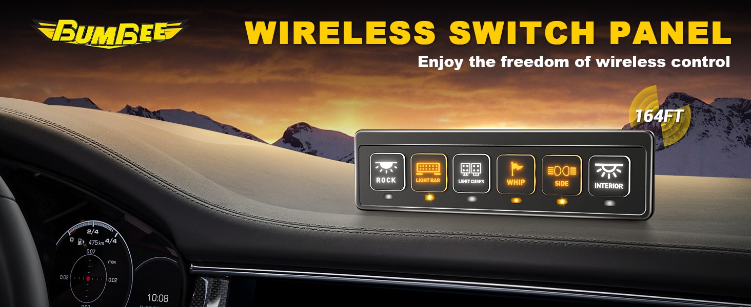 6 Gang Wireless Switch Panel,12V 80A Circuit Control Relay System Pods for Truck