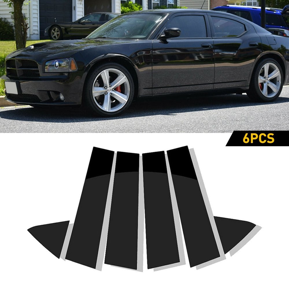 US For Dodge Charger 2006-2010 Glossy Black Pillar Posts Door Window Trim Cover