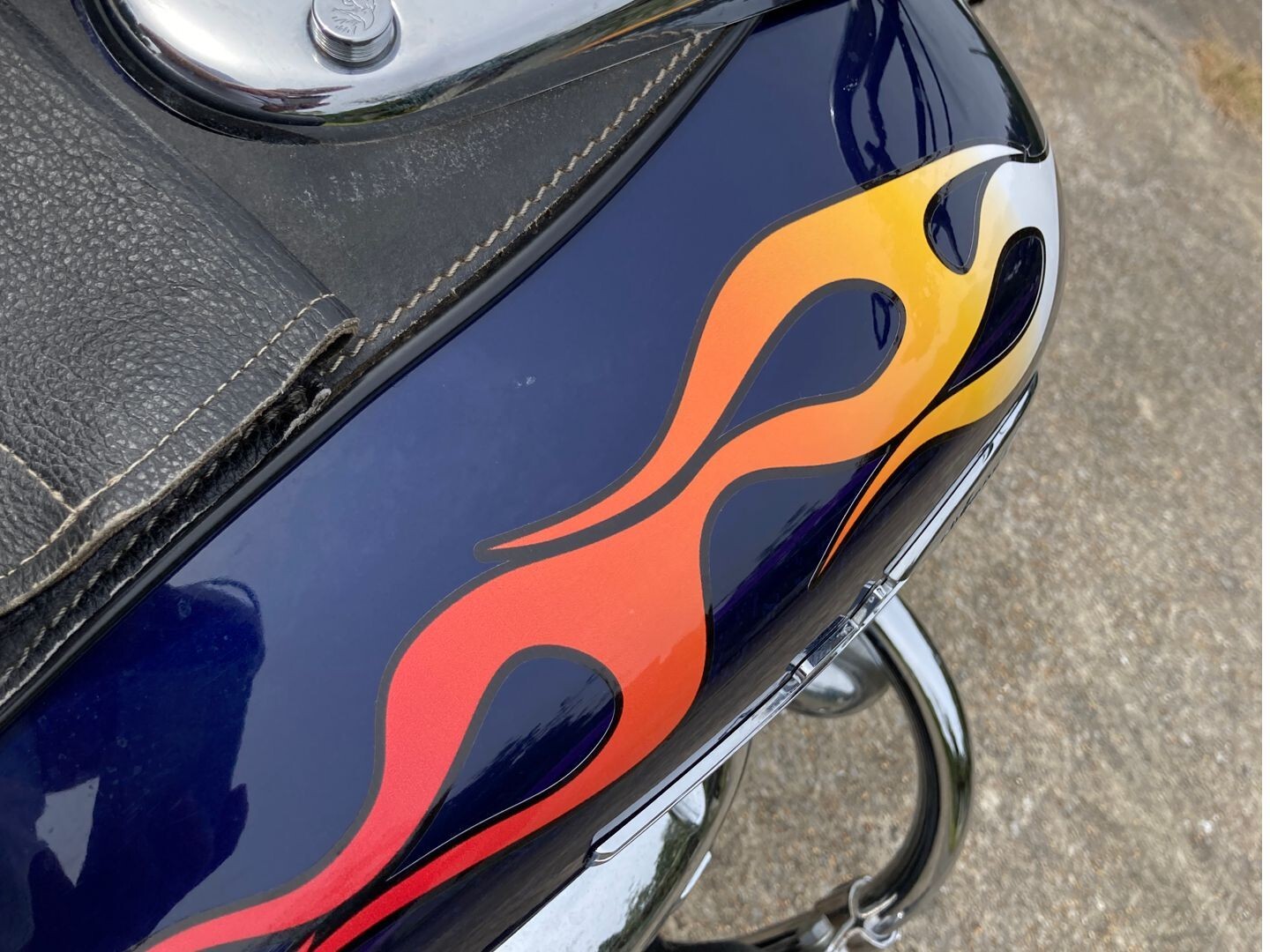 Motorcycle Flame Decals 6pc set – White Hot Fire – For Harley Honda DT6
