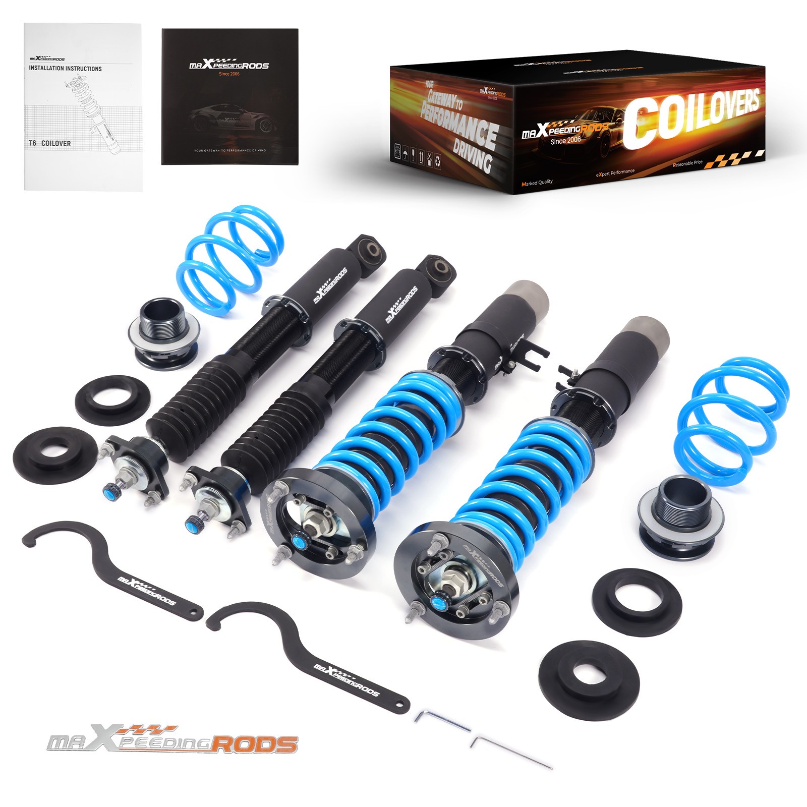 MaXpeedingrods T6 Coilover Suspension Lowering Kit for BMW E30 318 325 RWD 82-91