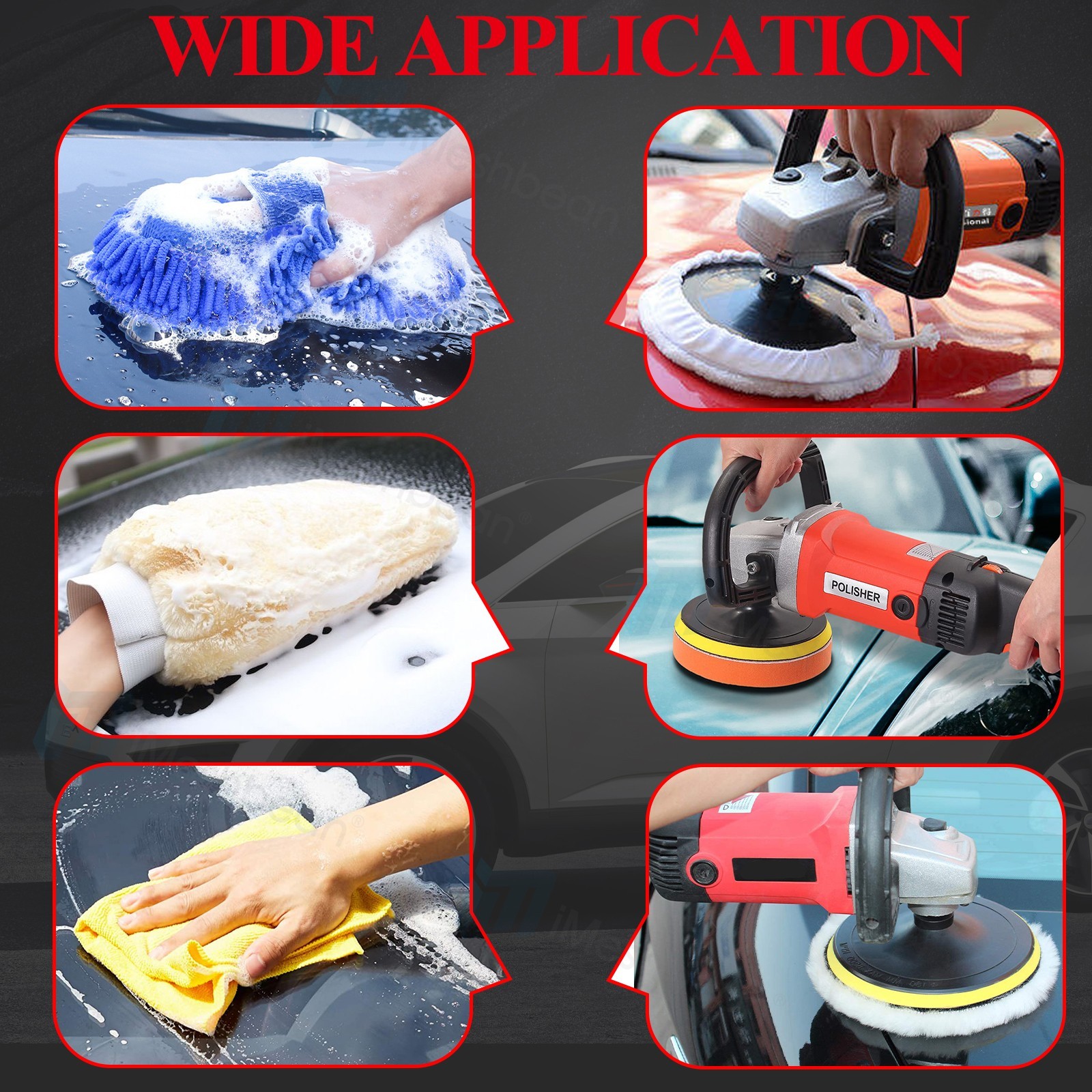 Electric Rotary Car Polisher Buffer Sander 1400W Polishing Machine 5″ 7″ Pad Mop