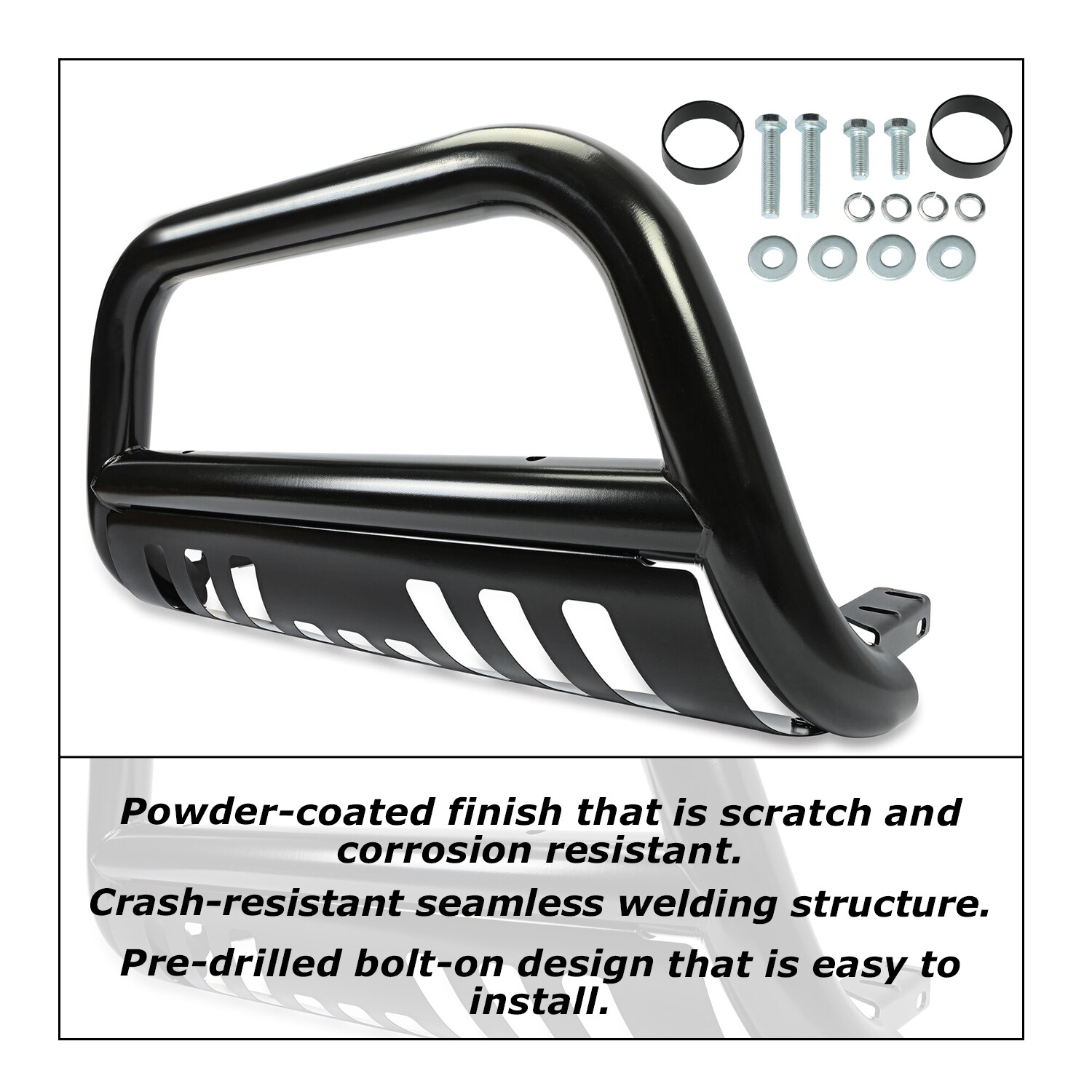 3″ Grille Brush Push Bumper Guard Bull Bar for 2004-2015 Nissan Titan/Armada