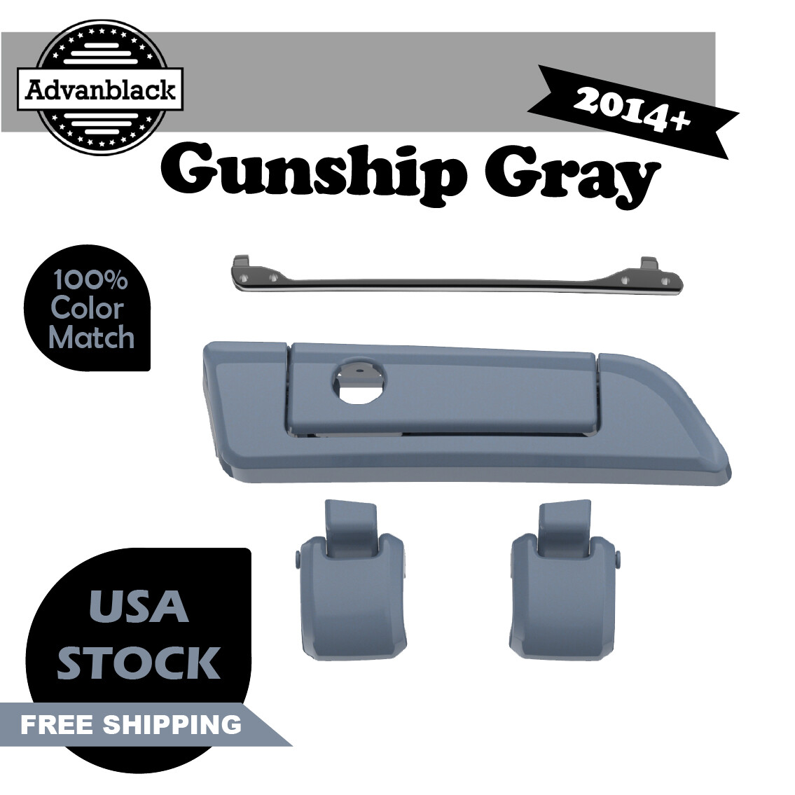 Advanblack GUNSHIP GRAY Hinges Latch For Harley Razor Chopped King Tour Pack