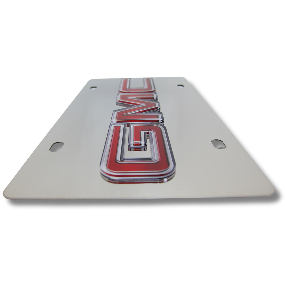 GMC 3D Emblem Mirrored Chrome Stainless Steel License Plate Official Licensed