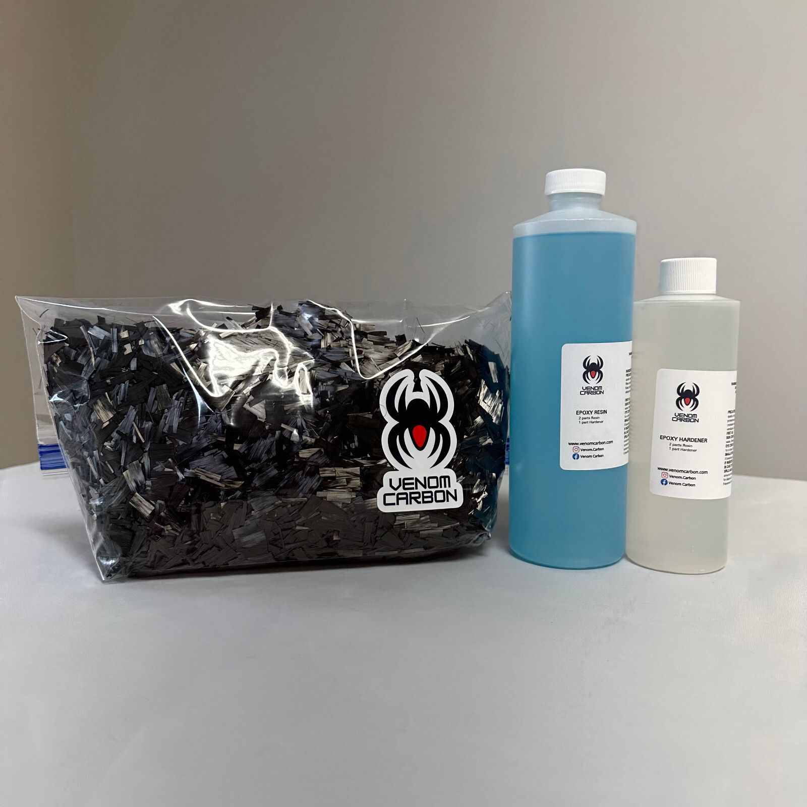 1/2″ Chopped Carbon Resin Kit: 1 lb (making FORGED composites)