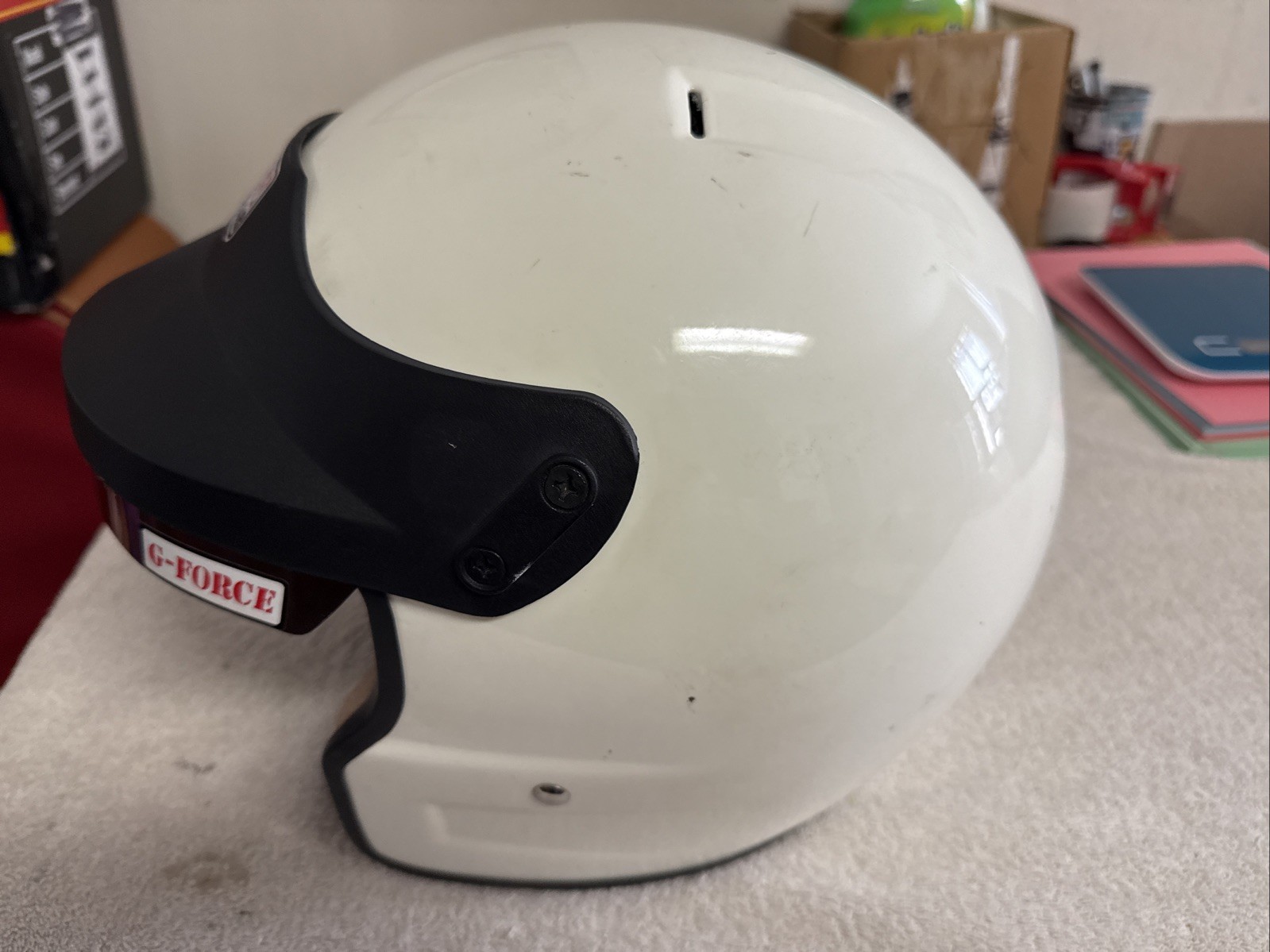 G-Force Racing Gear GF750 Open Face Helmet XXL White – Excellent – Free Shipping