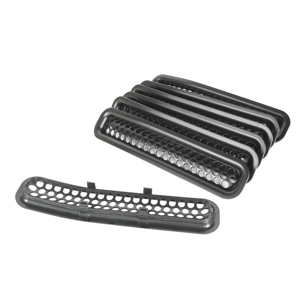 7PCS Front Grille Clip-in Mesh Insert Cover Guard For 1997-2006 Jeep Wrangler TJ
