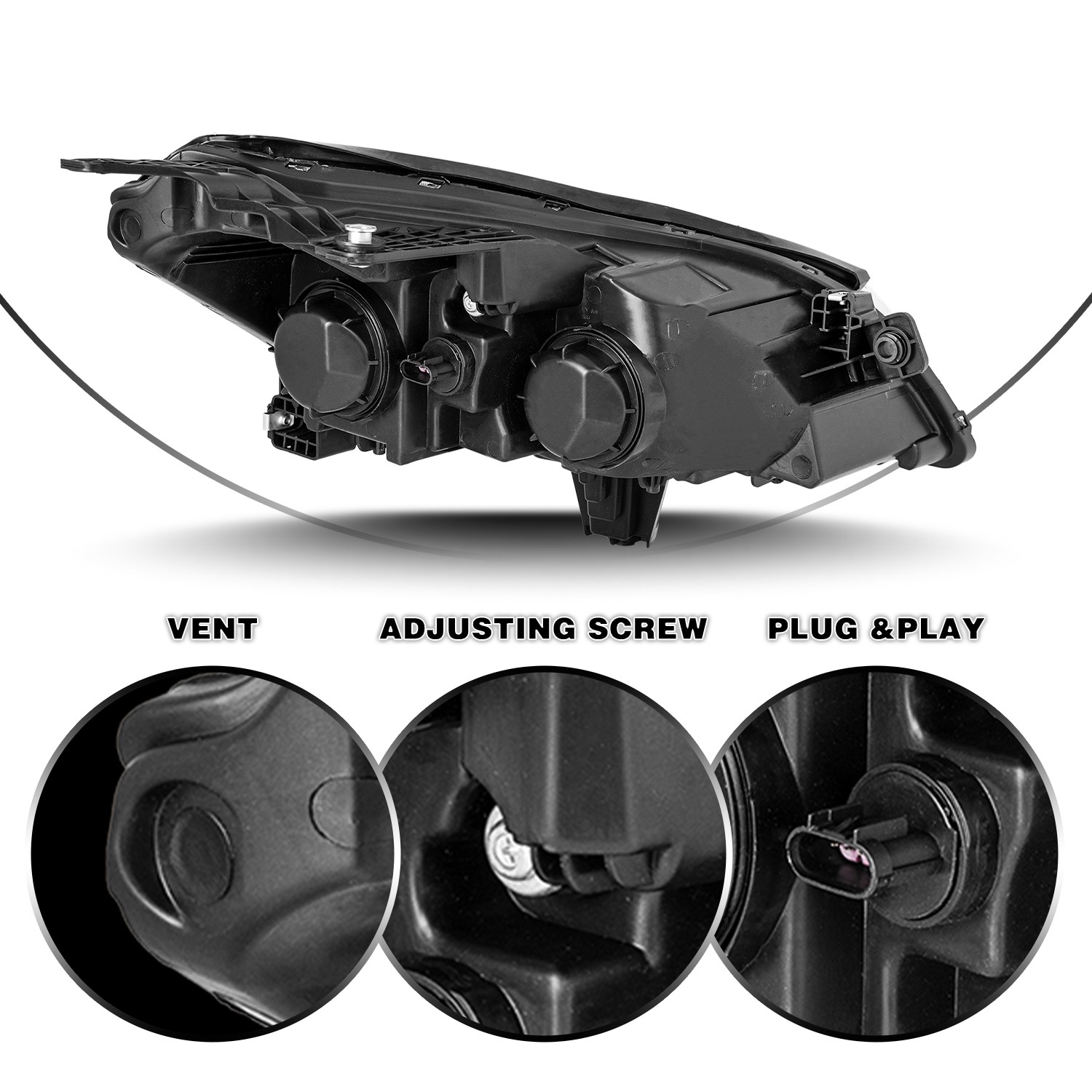 Pair For 2009-2012 Chevy Traverse Headlights Headlamps W/ Bulbs Assembly Sets