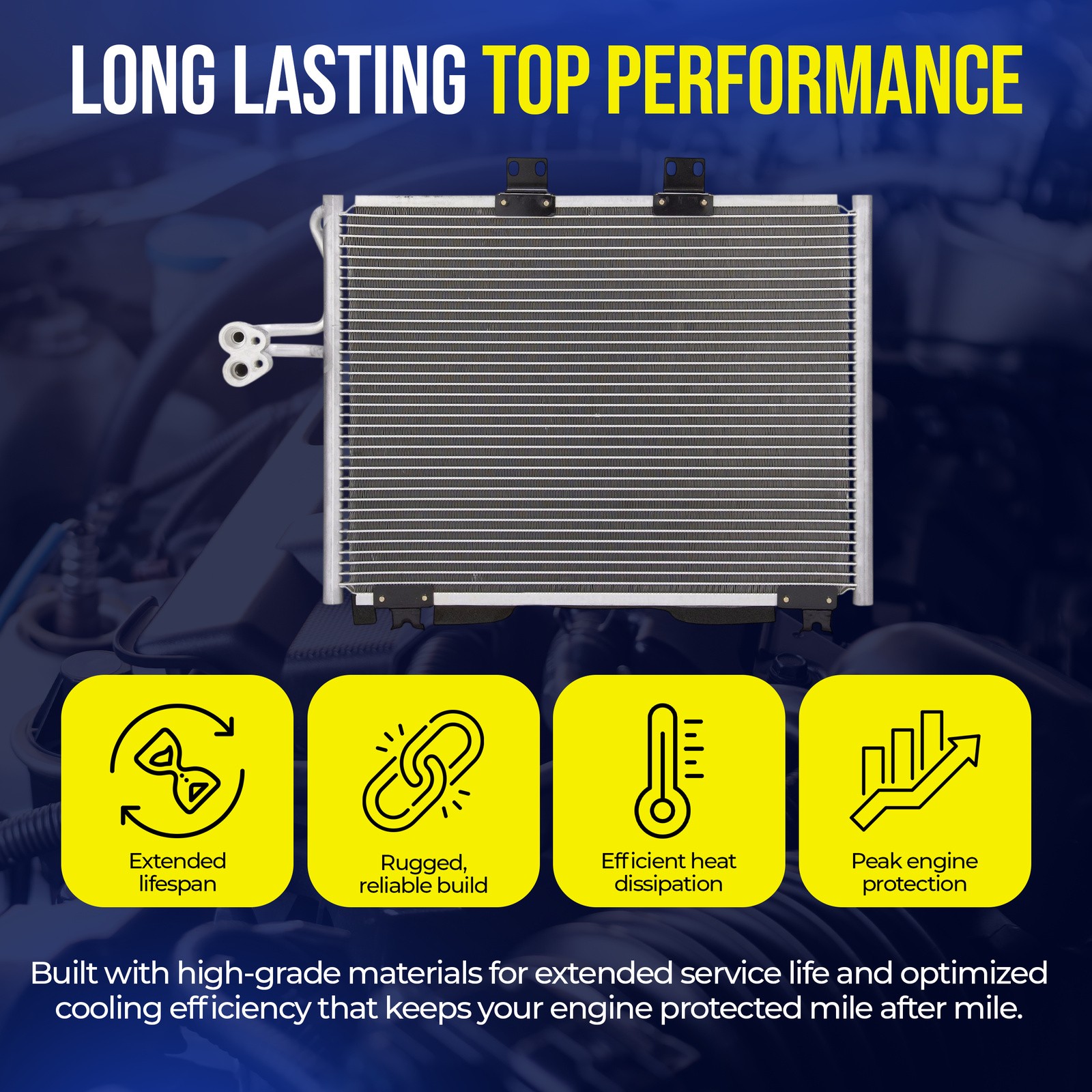 AC Condenser For 2000-2002, 2004-2006 Jeep Wrangler TJ 4.0L 2.4L 2.5L