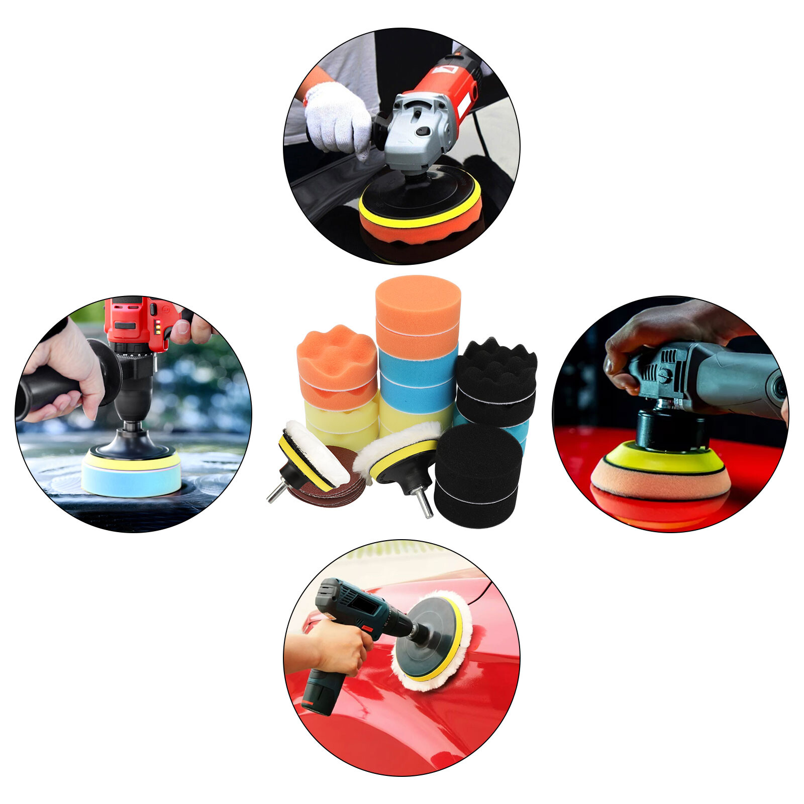 Car Wash Brush Hard Bristle Drill Auto Scrubber Detailing Cleaning Tool Nylon