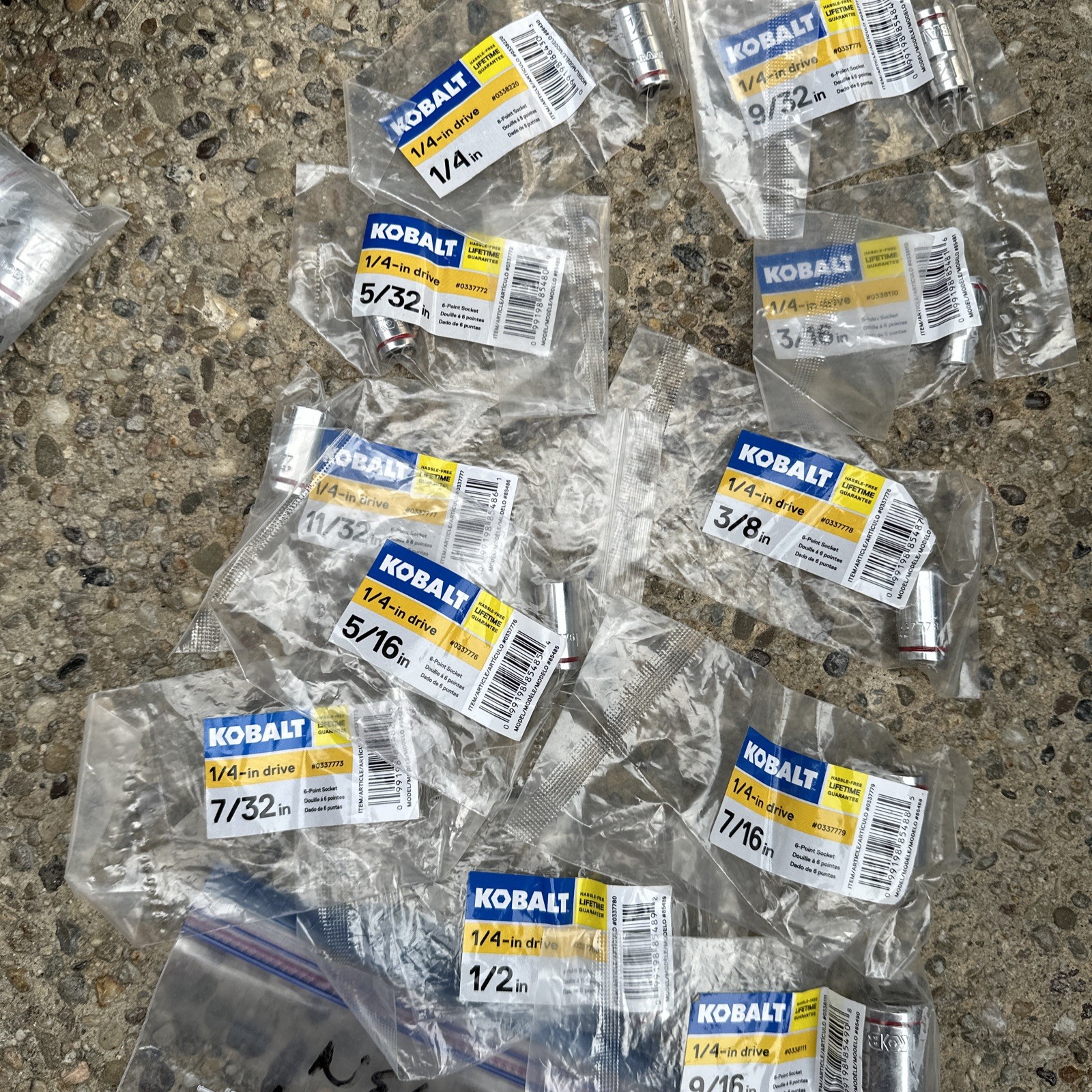 Kobalt 11-Piece SAE Shallow Socket Set 1/2″ Drive Bags. Sealed GG1