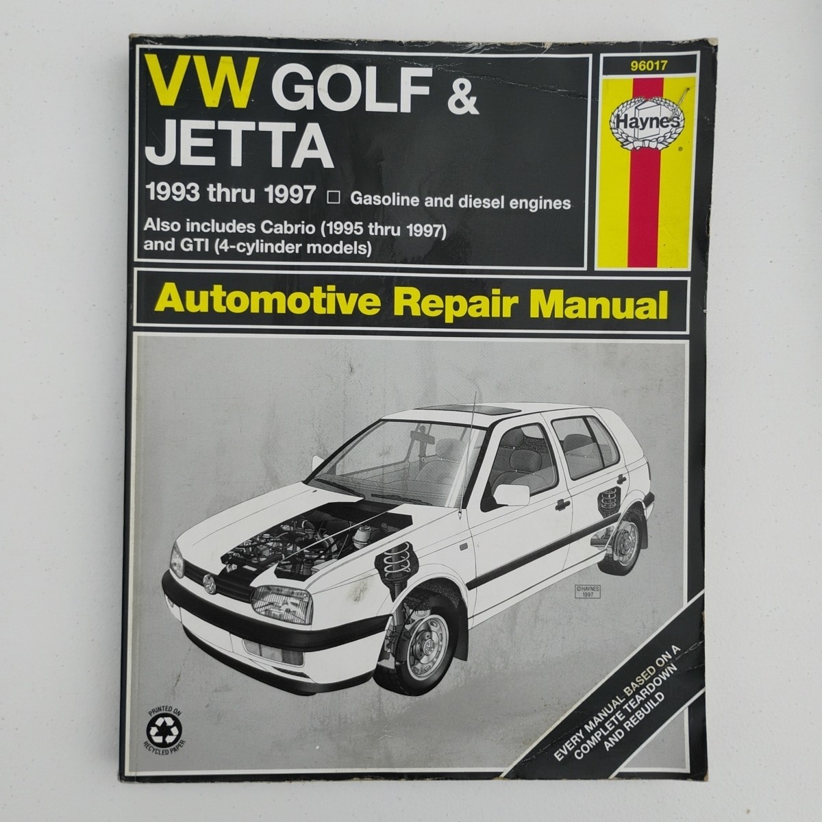 Haynes Repair Manual 1993 thru 1998 VW Golf Jetta & GTI(4 cylinder models)
