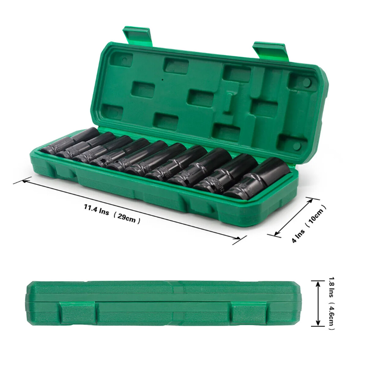 10PCS 1/2″ Deep Impact Socket Set Drive 6 Point Metric Garage Tool 10 – 24mm USA