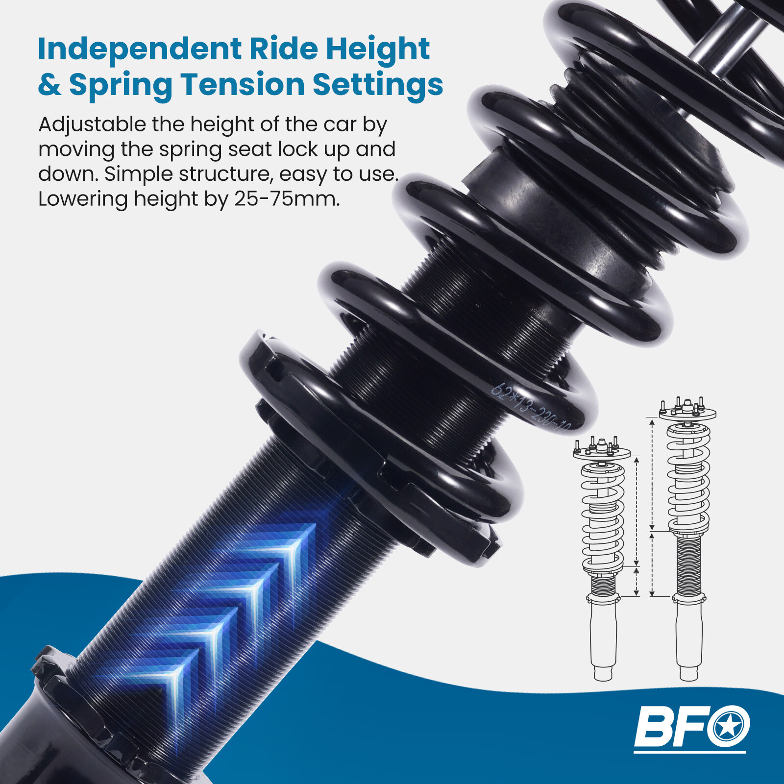 BFO Full Coilovers Lowering Kit For Honda Accord 08-12 Acura TSX 09-14