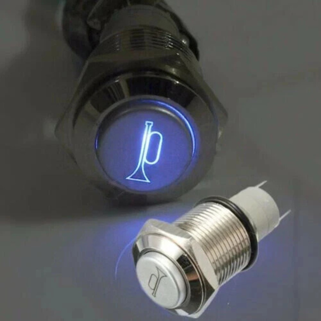 12V 16MM Momentary LED Marine Car Stainless Horn Push Button Light Switch Metal