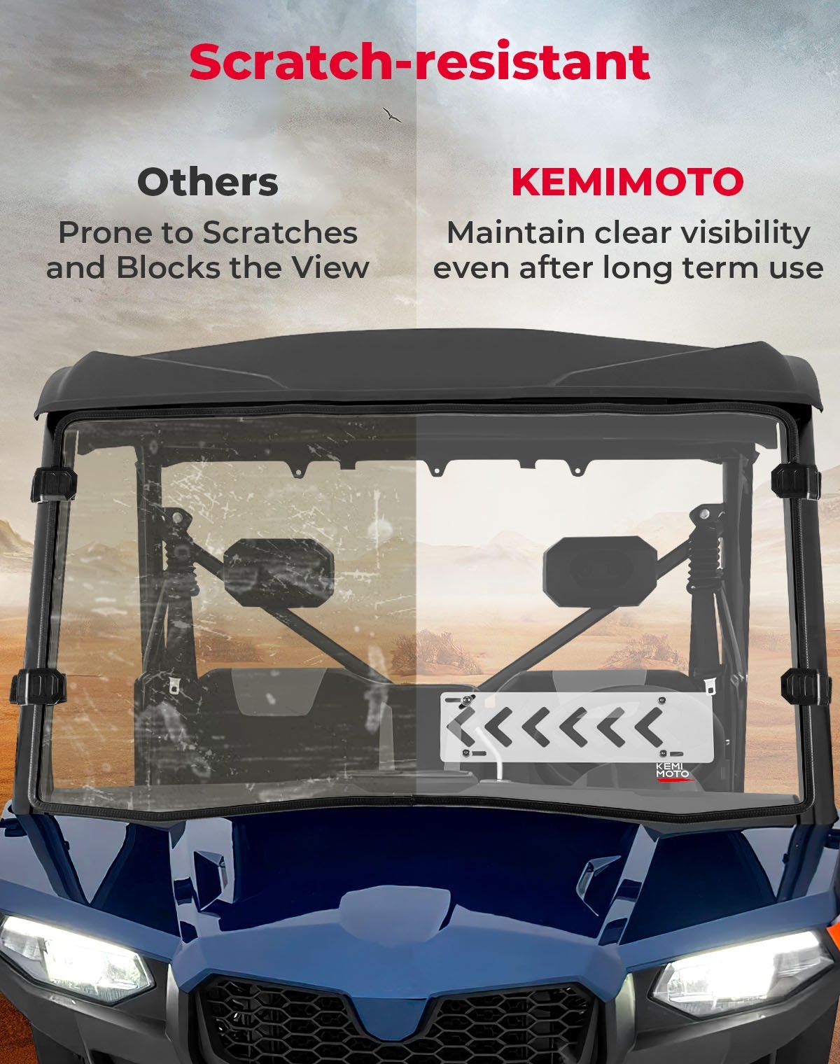 2-IN-1 Vented Front Full Windshield For CFMOTO UForce 600 2021-2025/ 800XL 2025