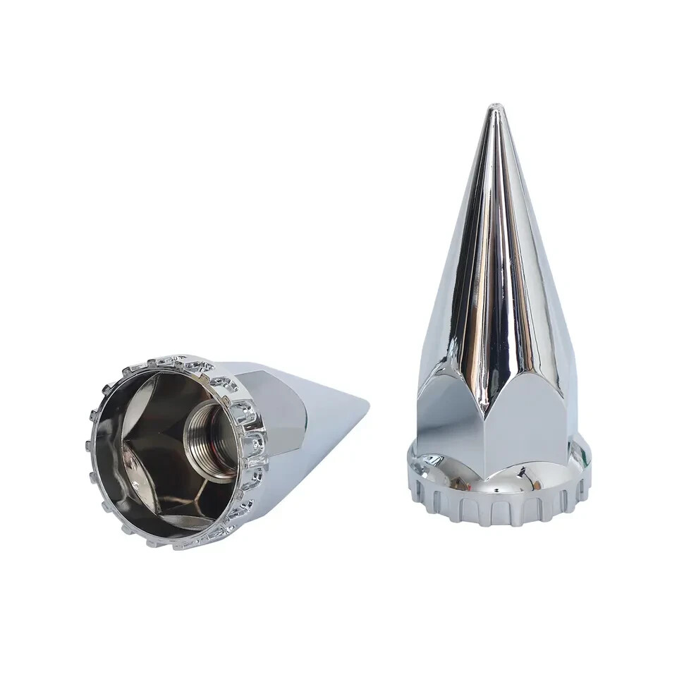 33mm Lug Nut Covers Chrome Thread-on Spiked ABS Plastic 20 Pack For Semi Truck
