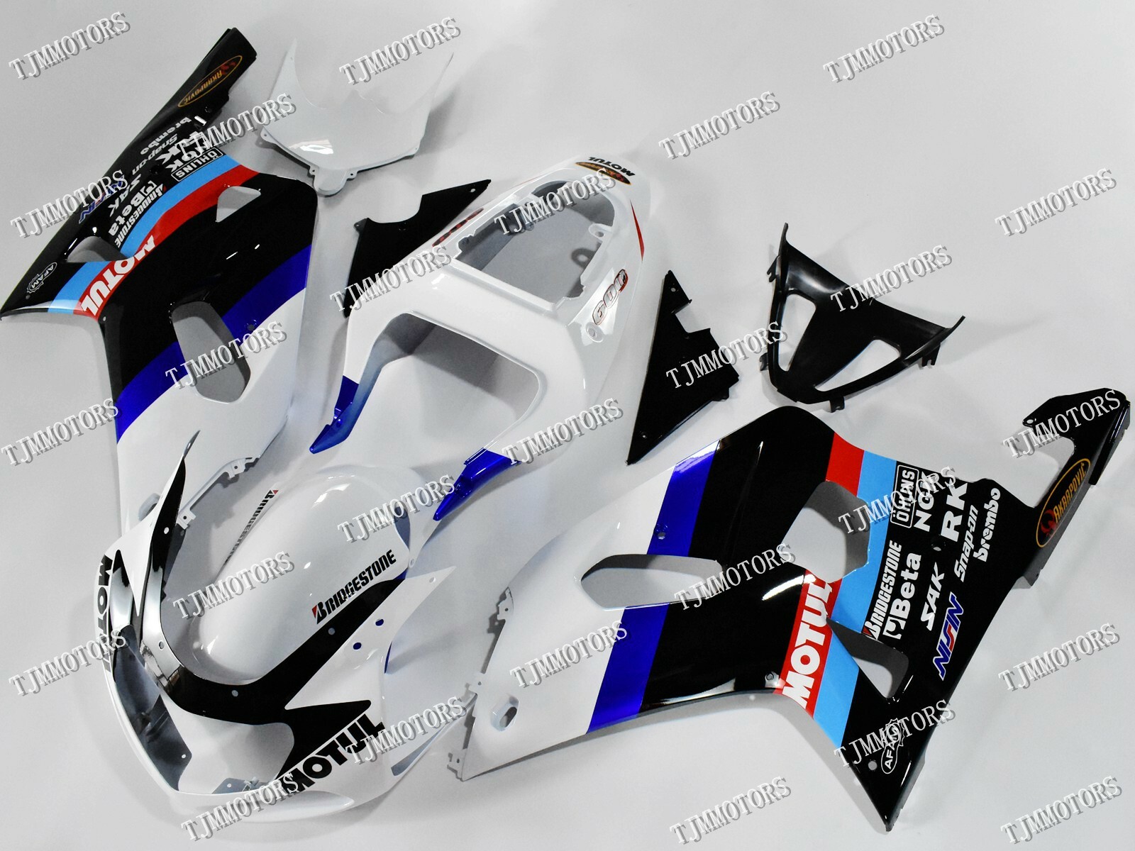 For Suzuki GSXR600/750 01-03 White Black ABS Injection Mold Bodywork Fairing Kit