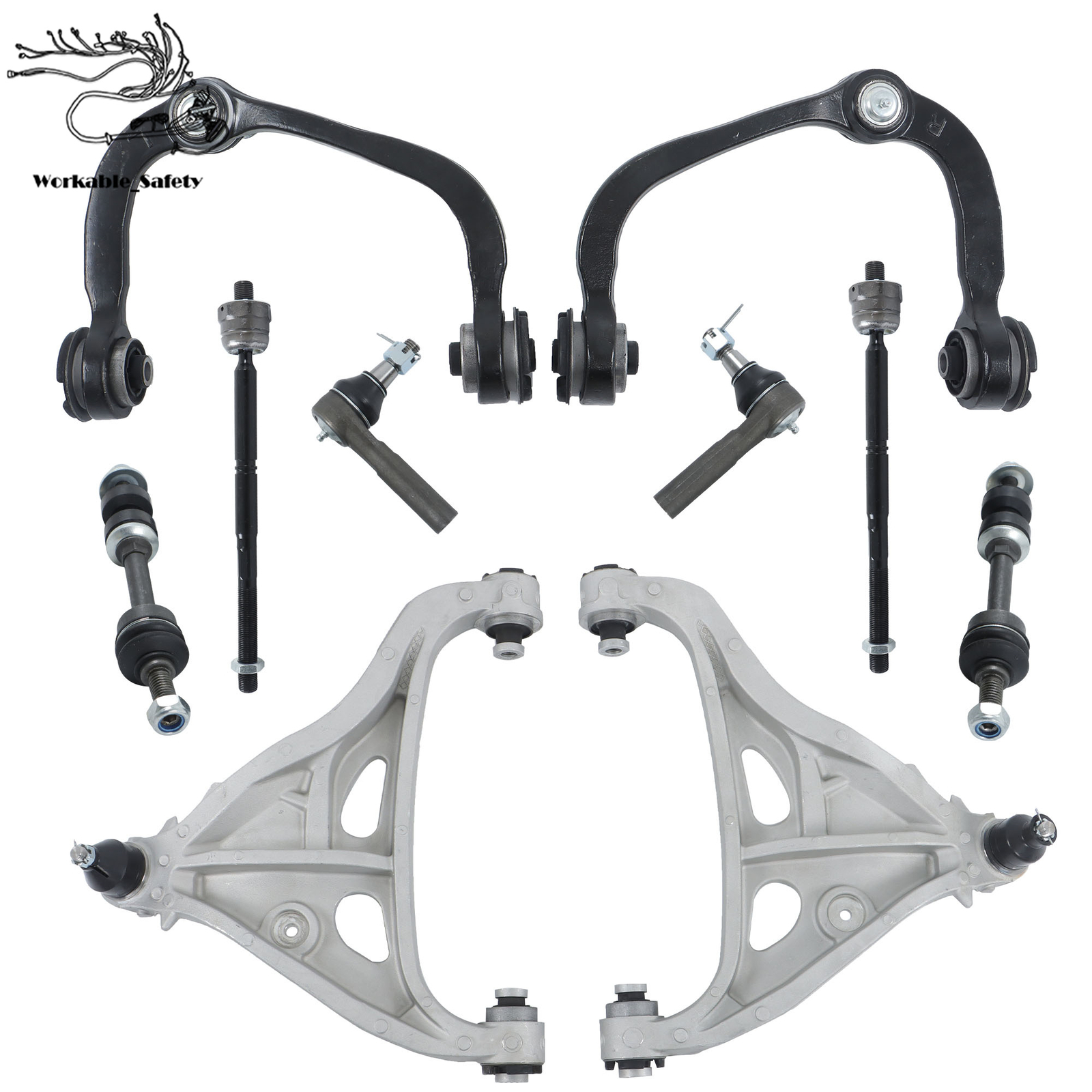 10PCS Front Upper Lower Control Arms Kit For 2006-08 Ford F-150 Lincoln Mark LT