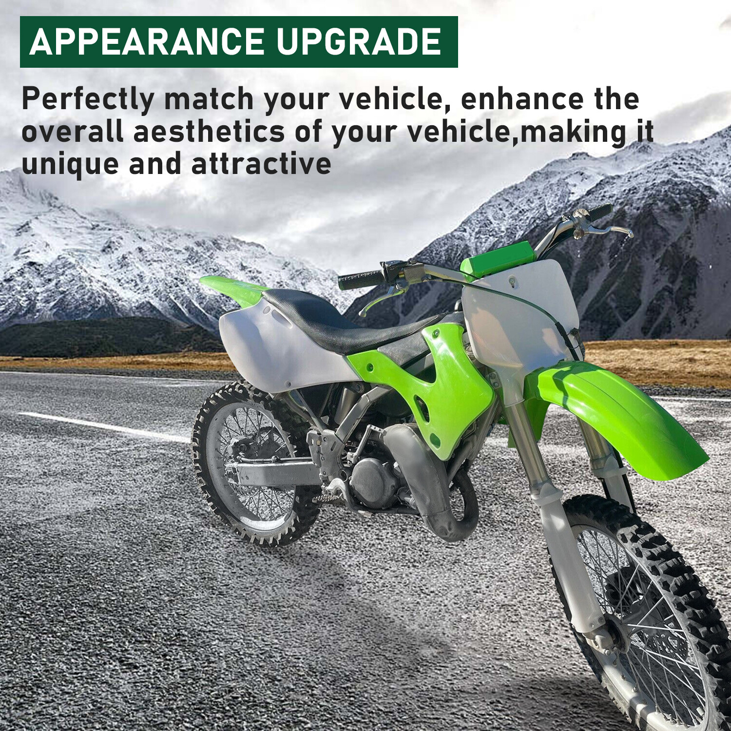 7PCS Green ABS Restyle Plastic Kit For KAWASAKI KX125 KX250 1999 2000 2001 2002