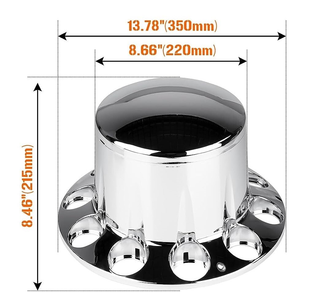 Jiaru ABS Chrome Hubcap Rear Wheel Axle Cover 33m