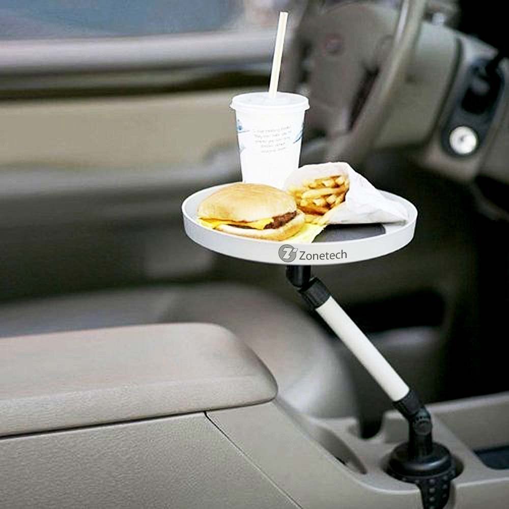 Zone Tech Car Swivel Mount Holder Travel Cup Coffee Table Stand Food Tray