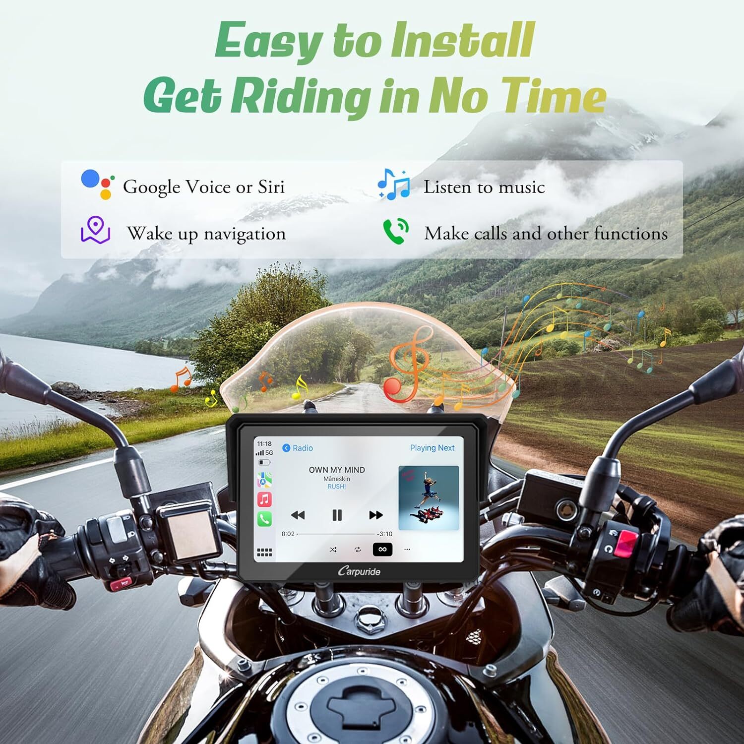 Carpuride W502 Wireless Car Stereo Carplay Android Auto Touchscreen Waterproof