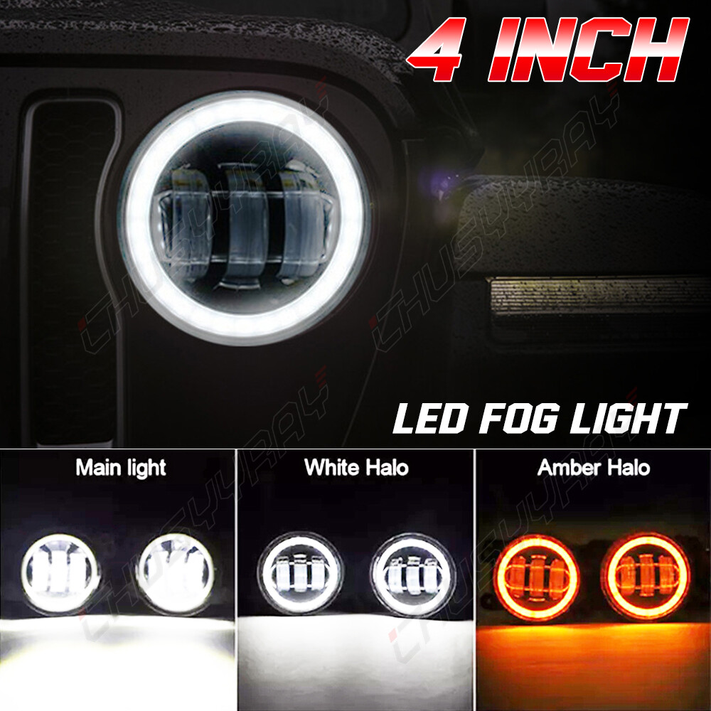 4inch Round LED Fog Lights Front Bumper For 1994-2001 Dodge RAM 1500 2500 3500