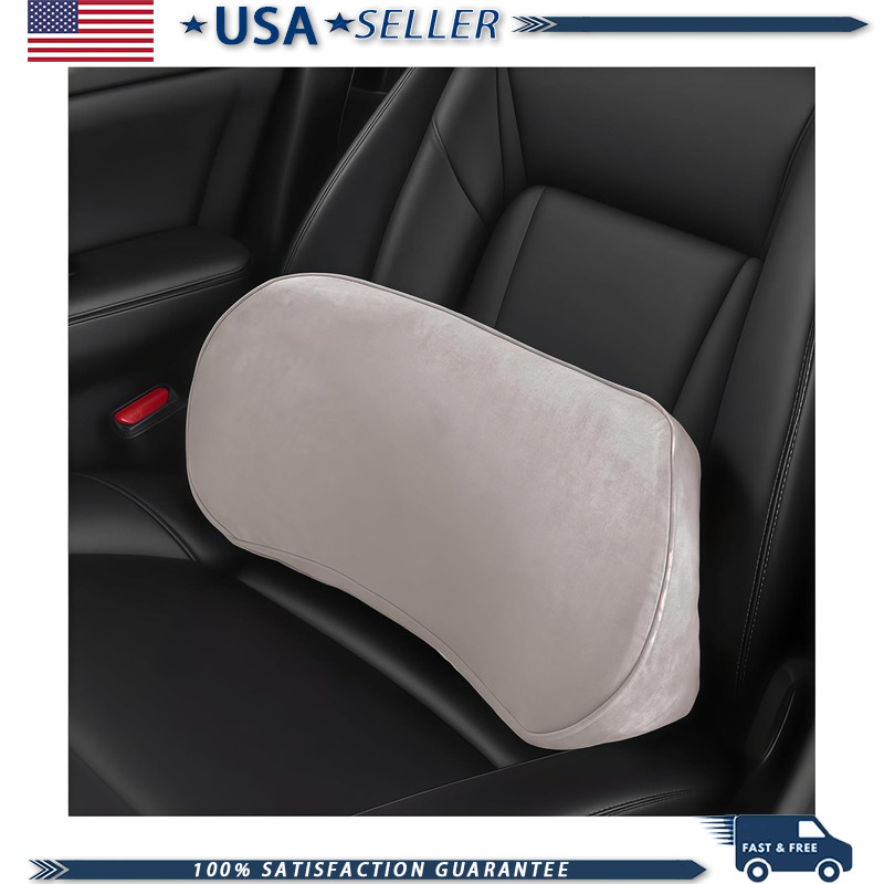 Memory Foam Lumbar Support Pillow, Light Gray Back Cushion Lower Back Pain Relie