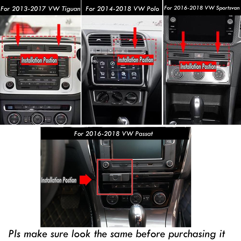 360°Rotating Smart Phone Car Mount Cradle Holder For VW Tiguan Polo Passat, etc