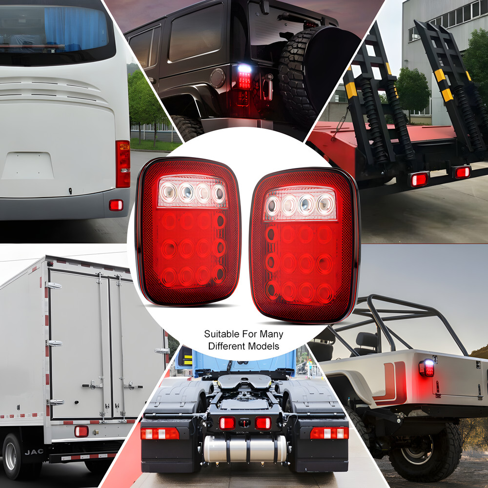 7inch LED Headlights + Tail Lights Set Combo 4X For Jeep Wrangler TJ 1997-2006