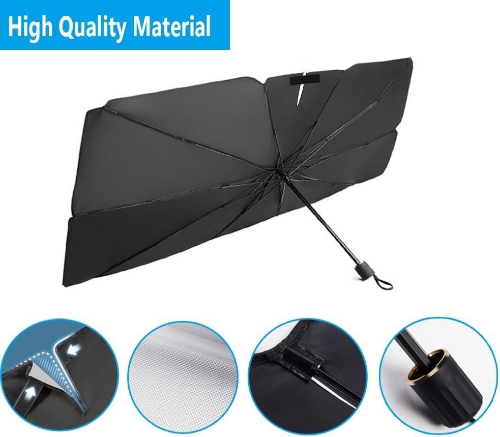 2025 Universal 100% Blackout Windshield Sun Shade for Ultimate UV Protection