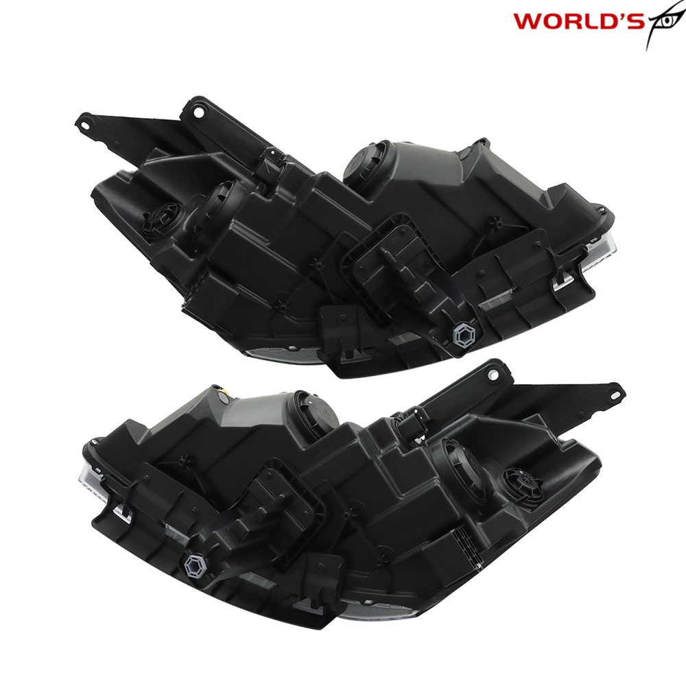 Left+Right Halogen Headlight For Chevrolet Traverse 2013-2017 Black Chrome Bezel