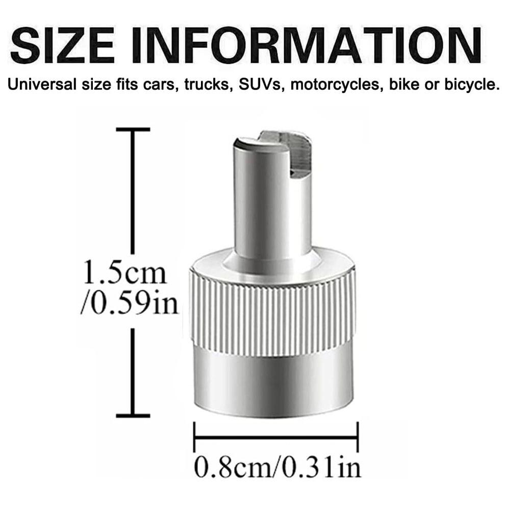 For Schrader Silver Metal Tire Valve Cap Seal Stem Core Remover Tool US -20PC