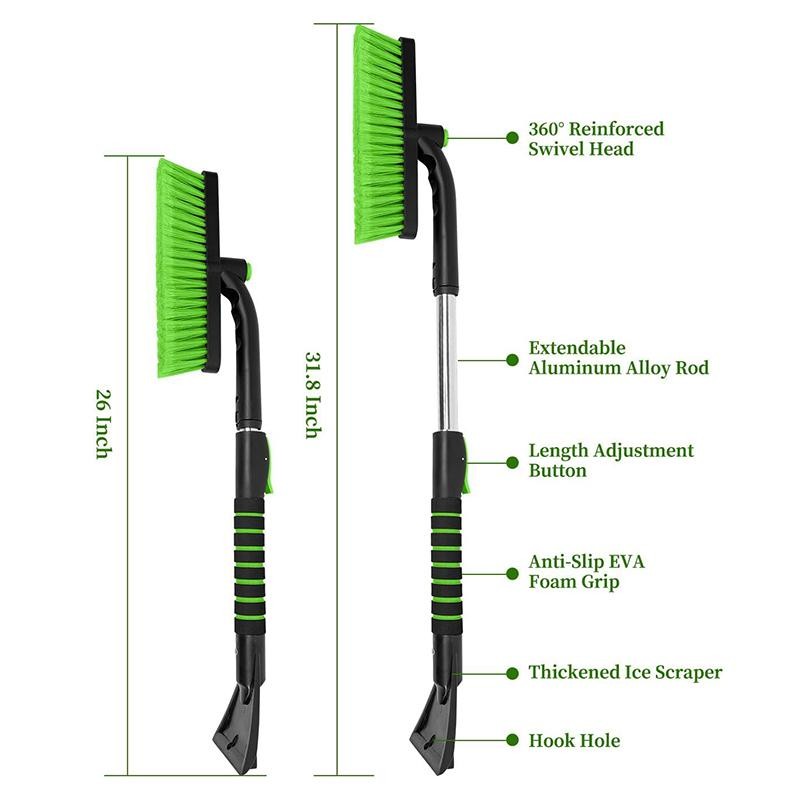 1x Extendable 2 in 1 Car Snow Brush & Ice Scraper For Car Truck SUV Windshield