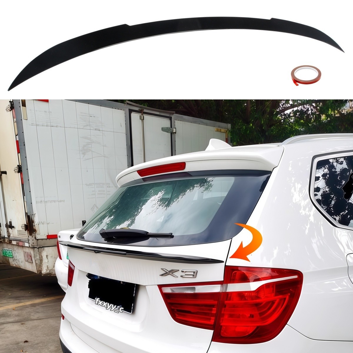 FIT FOR BMW X3 F25 28i/ 28d/ 35i 2011-2017 GLOSS BLACK REAR TRUNK MIDDLE SPOILER