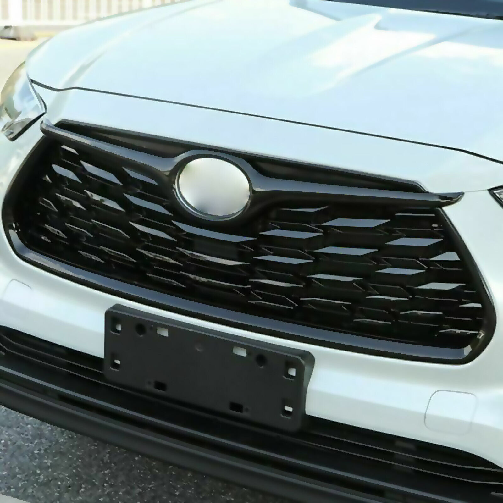 Garnish Frame Front Grille Cover Black For Toyota Highlander 2020-2026