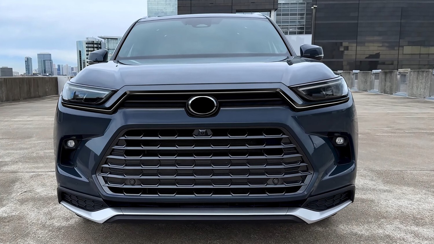 Glossy Black Engine Hood Grill Strip Trim For Toyota Grand Highlander 2023-2025