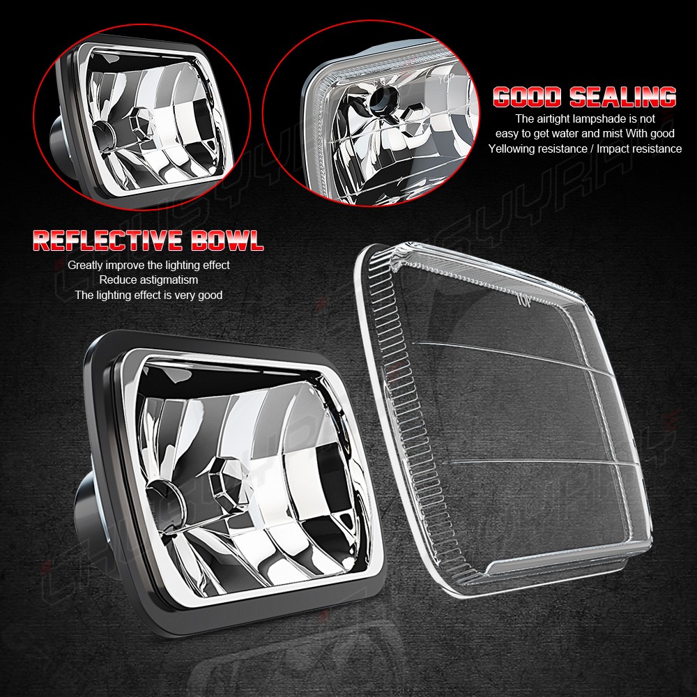 55W Pair 7×6 5×7 LED Headlights Hi-Lo Fit Chevy Express Cargo Van 1500 2500 3500