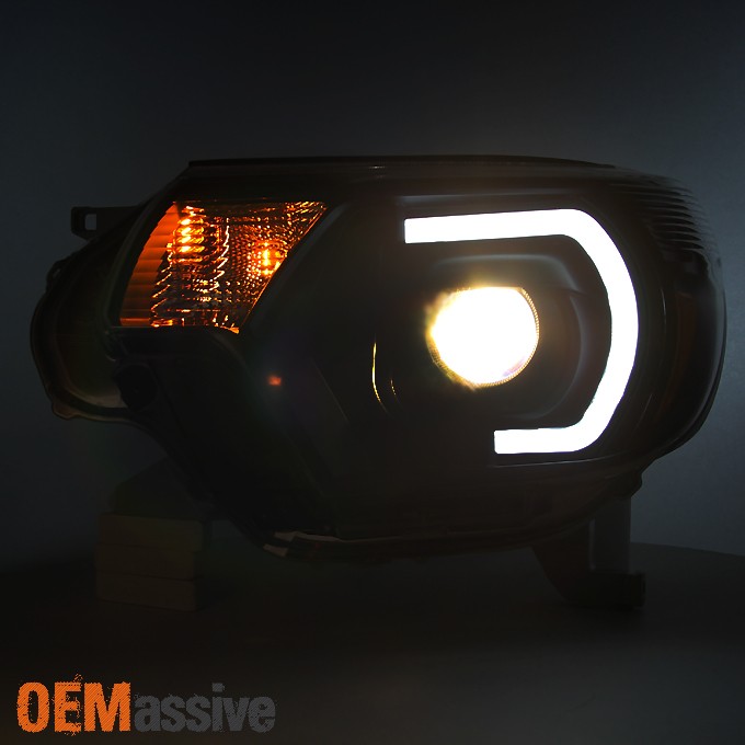 *PRO U-Bar Mono-Eye Style* Fits 2012 Tacoma LED Black Smoke Projector Headlight