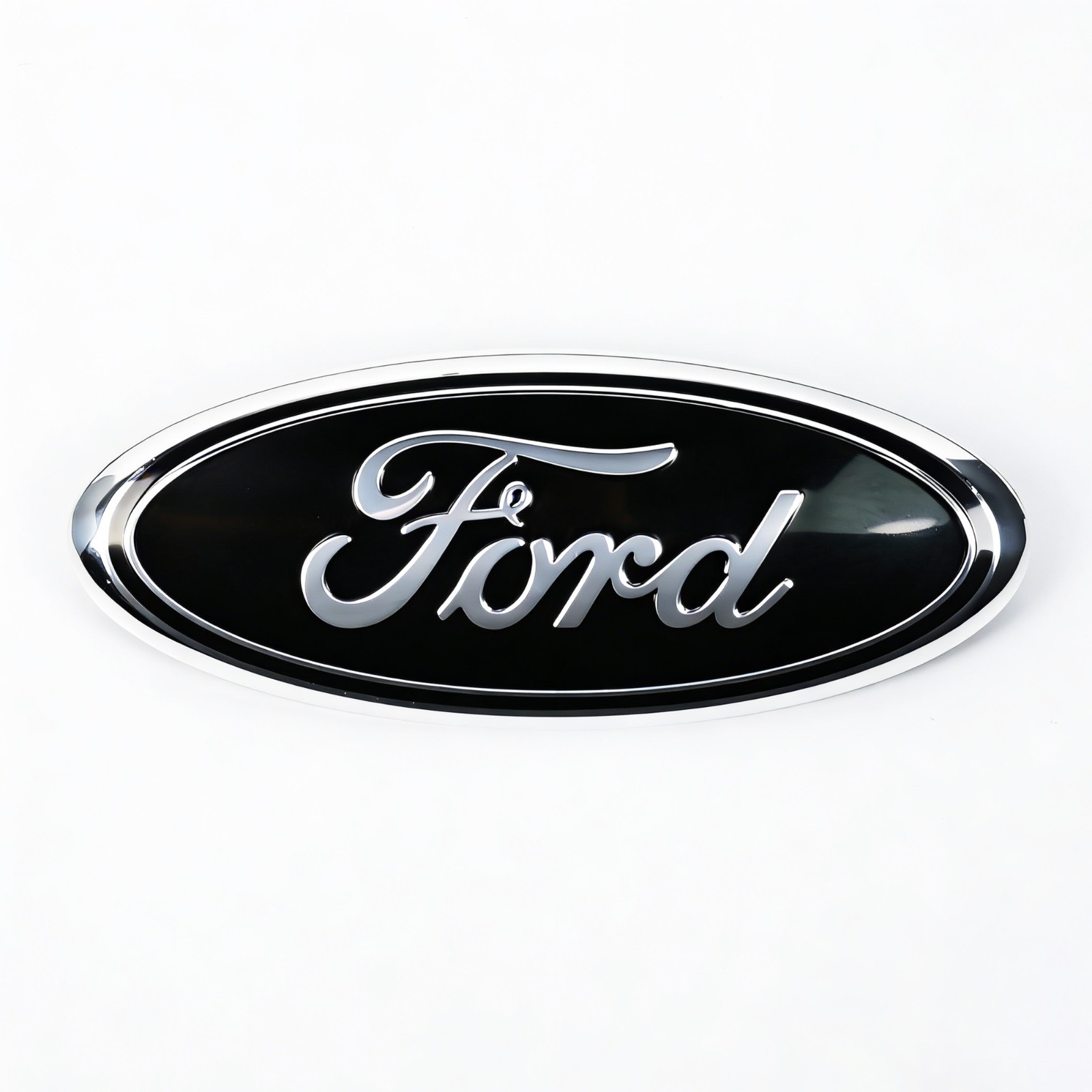 BLACK & SLIVER EMBLEM OVAL 9 INCH LOGO Grille Badge Nameplate For FORD 2004-2016