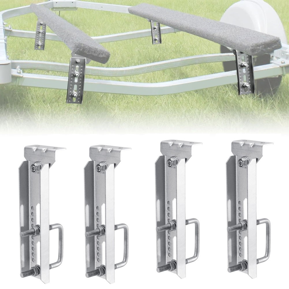 (4) 10″ Galvanized Swivel Top Bunk Bracket Kit and Hardware for Boat Trailer 3×3